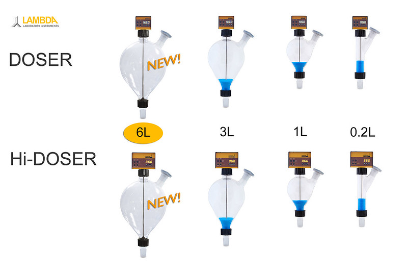 Neu sind auch 6L Vorratsgefässe für das zu dosierende Pulver im Angebot: LAMBDA DOSER 6L / Hi-DOSER 6L!
